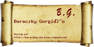 Bereczky Gorgiás névjegykártya