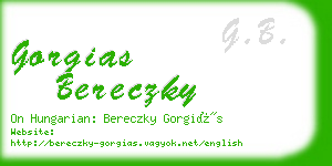 gorgias bereczky business card